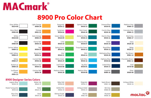 Mactac 8300 Color Chart