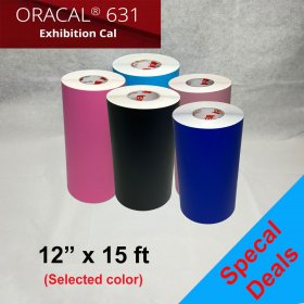 Oracal 631 Matte Removable Adhesive Vinyl Film 12" x 15 FT (selected color) Oracal 631 Matte Removable Adhesive Vinyl Film 12" x 15 FT (selected color)