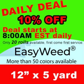Siser EasyWeed Heat Transfer 12 in x 5 Yard (daily deal item) Siser EasyWeed Heat Transfer 12 in x 5 Yard (daily deal item)