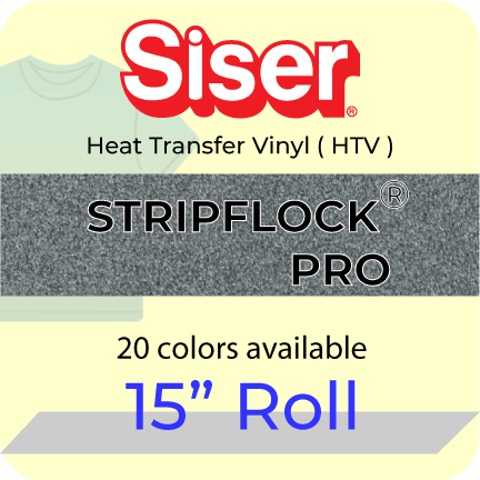 Siser StripFlock Heat Transfer 15" ROLL (5 yard to 50 yard)